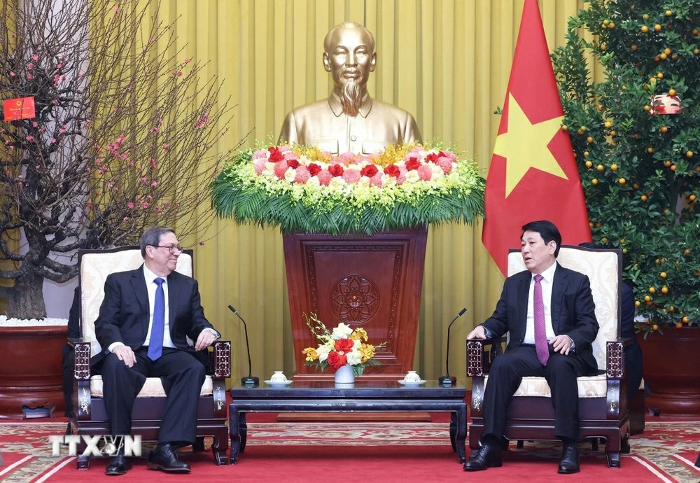 Chủ tịch nước Lương Cường tiếp Đặc phái viên Đảng, Nhà nước Cuba, Ủy viên Bộ Chính trị, Bộ trưởng Ngoại giao Cuba Bruno Rodríguez Parrilla