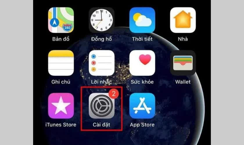Truy cập Cài đặt trên iPhone.
