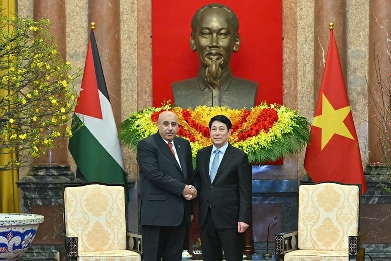 Chủ tịch nước Lương Cường tiếp Chủ tịch Hạ viện Jordan Mazen Turki El Qadi.