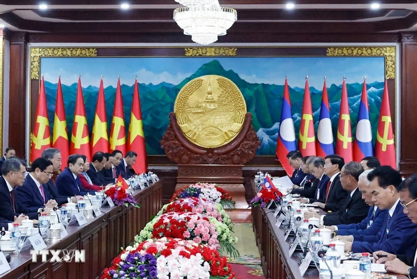 Tổng Bí thư Tô Lâm và Tổng Bí thư, Chủ tịch nước Lào Thongloun Sisoulith hội đàm.