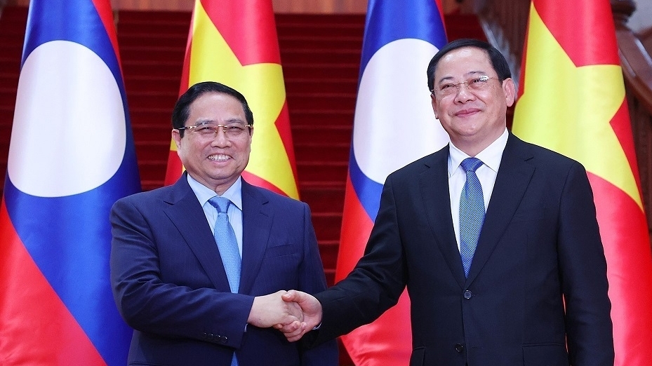 Thủ tướng Phạm Minh Chính hội kiến với Thủ tướng Lào Sonexay Siphandone