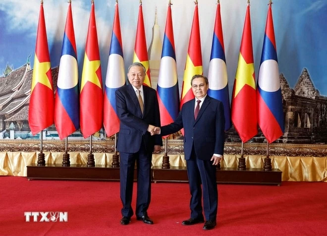 Tổng Bí thư Tô Lâm hội kiến Chủ tịch Quốc hội Lào Saysomphone Phomvihane