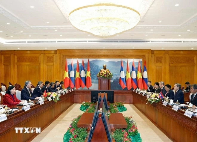 Tổng Bí thư Tô Lâm hội kiến Chủ tịch Quốc hội Lào Saysomphone Phomvihane