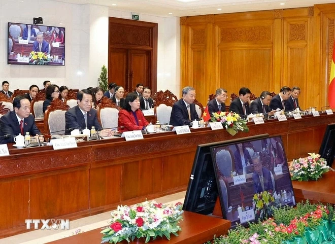 Tổng Bí thư Tô Lâm hội kiến Chủ tịch Quốc hội Lào Saysomphone Phomvihane