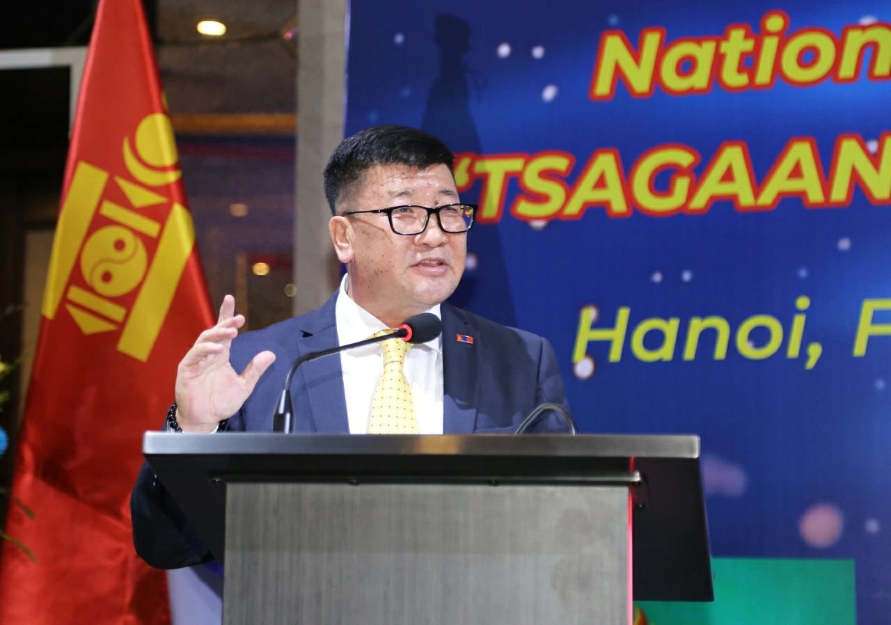 Đại sứ Mông Cổ tại Việt Nam Jigjee Sereejav phát biểu tại buổi lễ. (Ảnh: Thành Long)