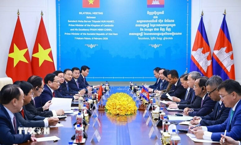 Thủ tướng Chính phủ Phạm Minh Chính hội kiến Thủ tướng Campuchia Hun Manet