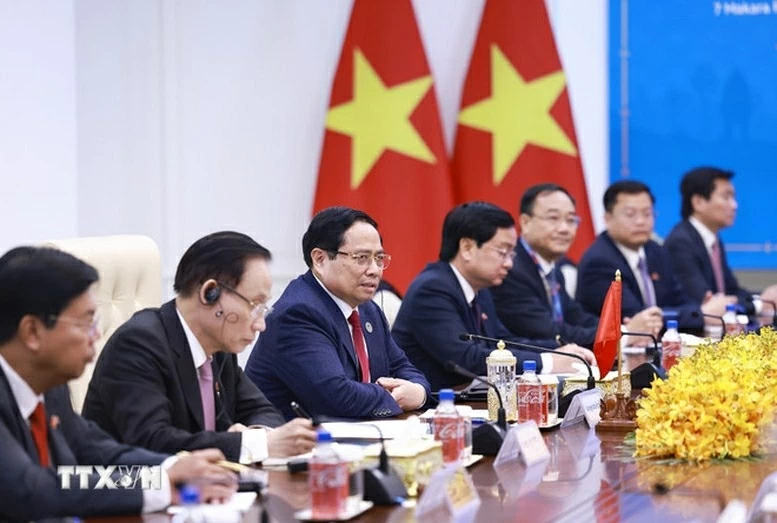 Thủ tướng Chính phủ Phạm Minh Chính hội kiến Thủ tướng Campuchia Hun Manet Thủ tướng Chính phủ Phạm Minh Chính hội kiến Thủ tướng Campuchia Hun Manet