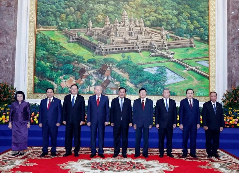 Tổng Bí thư Tô Lâm dự cuộc gặp giữa Người đứng đầu ba Đảng Việt Nam-Campuchia-Lào tại Campuchia