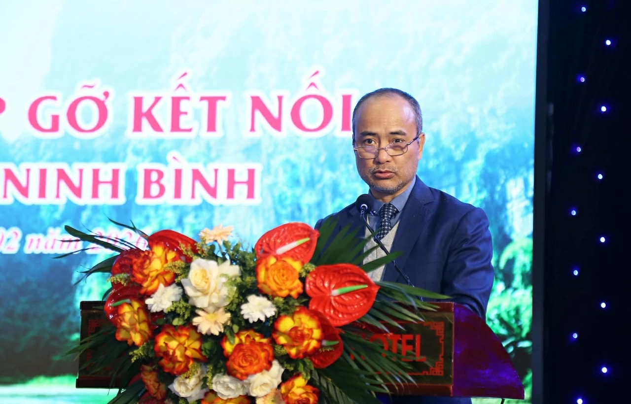 ông Nguyễn Trung Kiên, Chủ nhiệm Ủy ban Nhà nước về người Việt Nam ở nước ngoài phát biểu tại chương trình. (Ảnh: Thành Long)