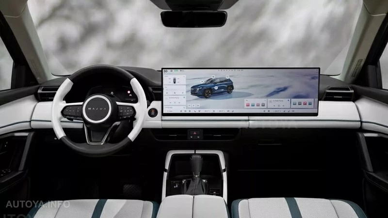 Táp-lô được tối giản mạnh, lấy màn hình siêu rộng kiểu CX-6e làm trung tâm.