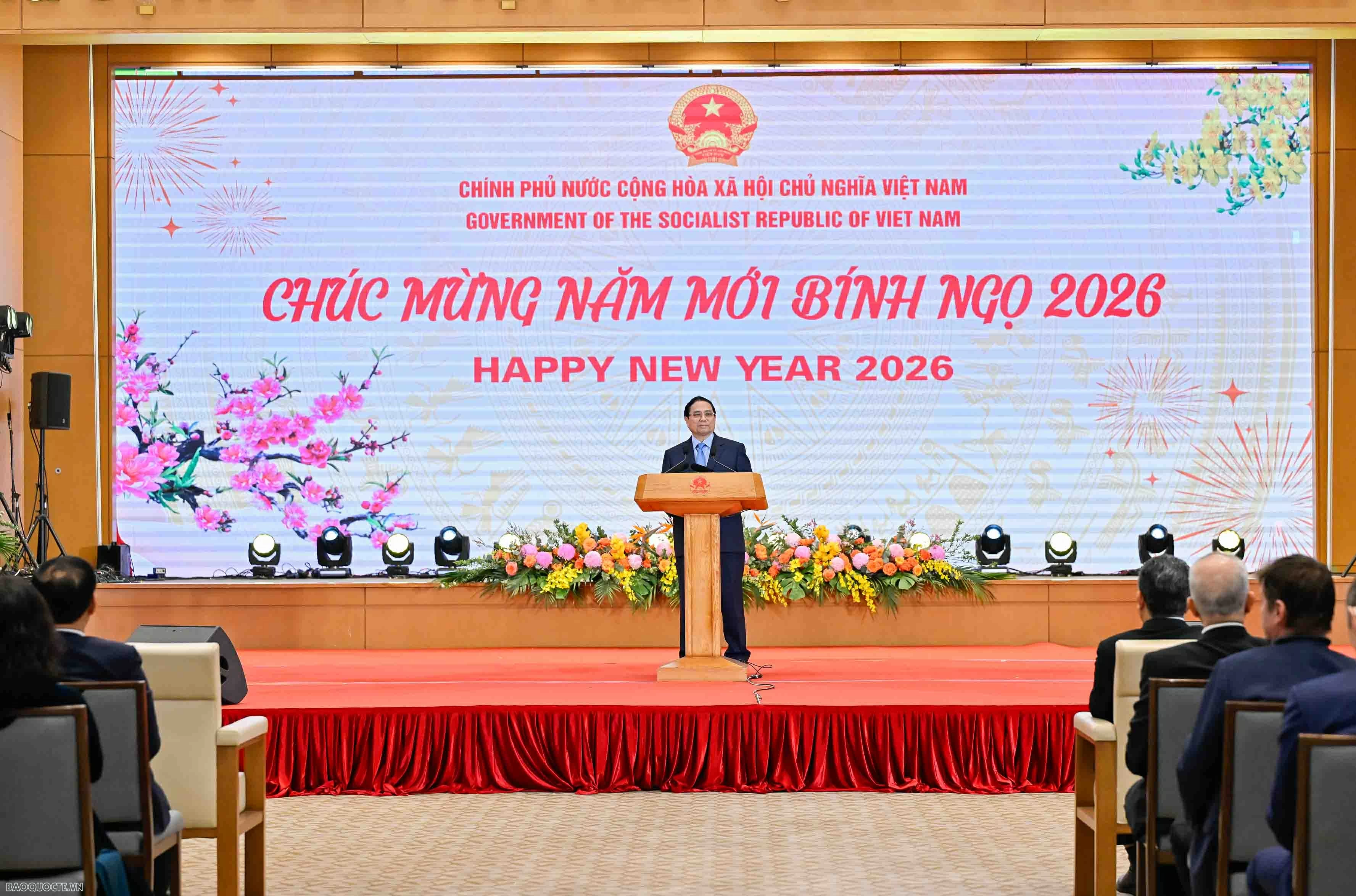 Thủ tướng Phạm Minh Chính và Phu nhân chiêu đãi Đoàn Ngoại giao xuân Bính Ngọ