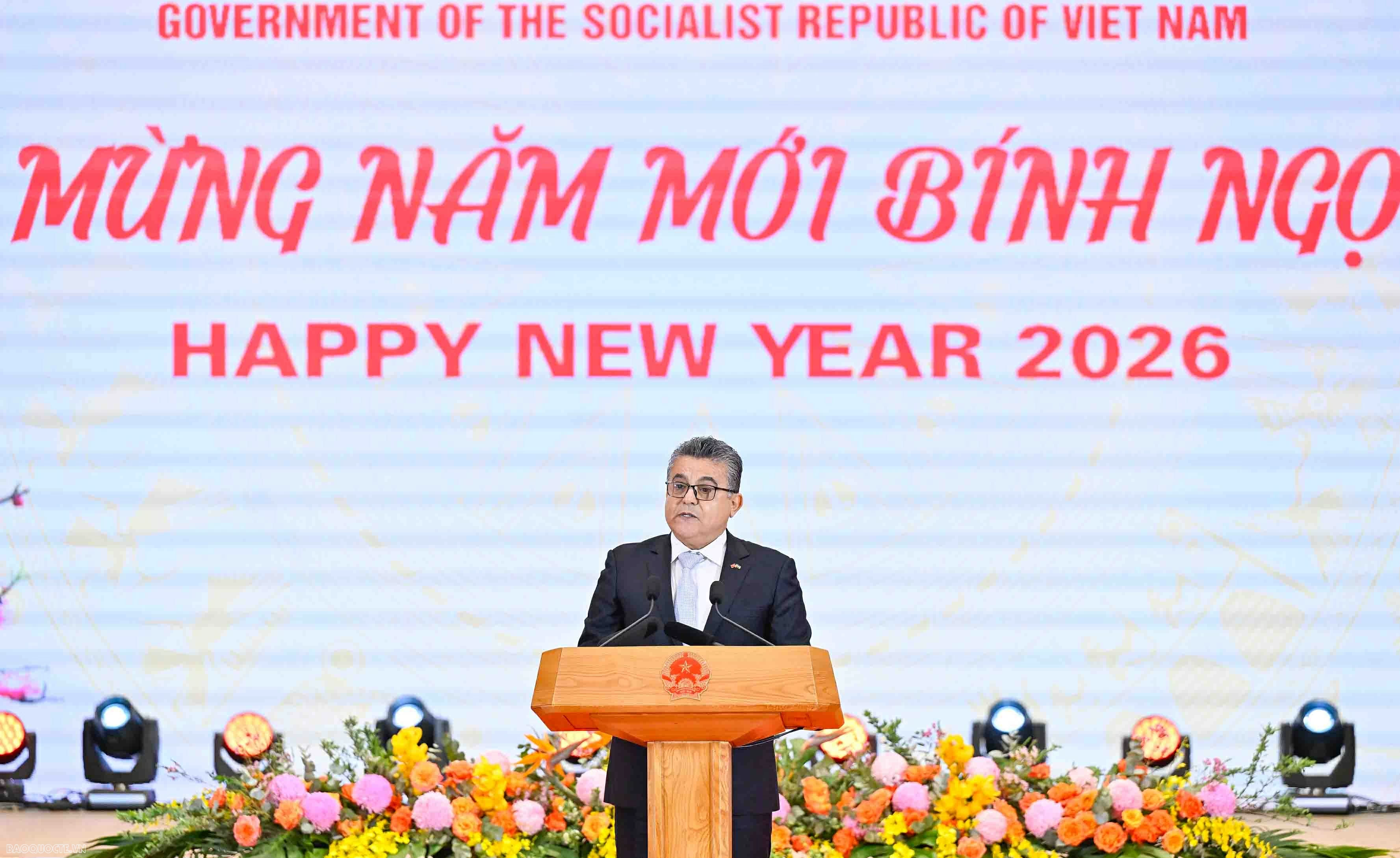 Thủ tướng Phạm Minh Chính và Phu nhân chiêu đãi Đoàn Ngoại giao xuân Bính Ngọ