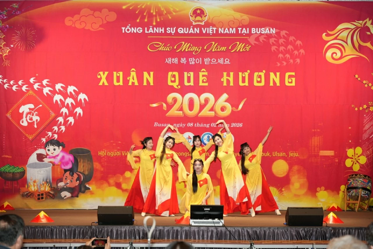 Dấu ấn Xuân Quê hương 2026: Tết sum vầy lần đầu tiên tại thành phố cảng Busan Dấu ấn Xuân Quê hương 2026: Tết sum vầy lần đầu tiên tại thành phố cảng Busan