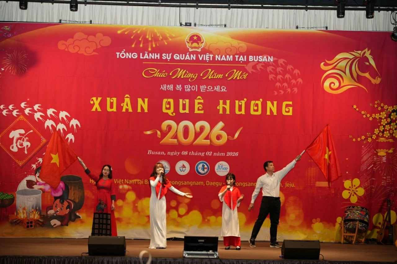 Dấu ấn Xuân Quê hương 2026: Tết sum vầy lần đầu tiên tại thành phố cảng Busan Dấu ấn Xuân Quê hương 2026: Tết sum vầy lần đầu tiên tại thành phố cảng Busan