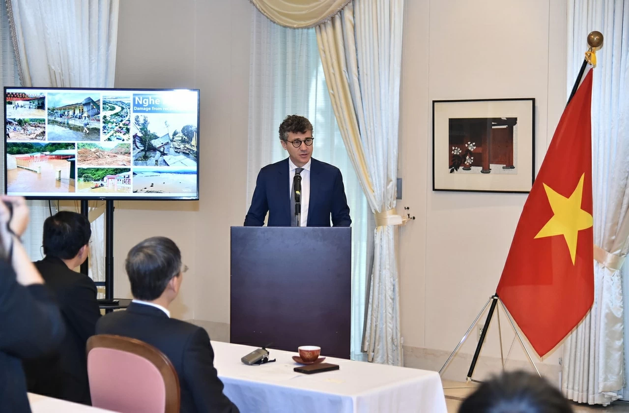 Trưởng Đại diện UNESCO tại Việt Nam Jonathan Wallace Baker phát biểu tại buổi lễ. (Ảnh: Thành Long)
