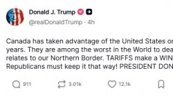 Tổng thống Trump cảnh báo nghị sĩ Mỹ về hệ lụy chính trị nếu phản đối chính sách thuế với Canada