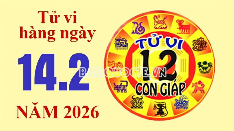 Tử vi hôm nay, xem tử vi 12 con giáp hôm nay ngày 14/2/2026:
