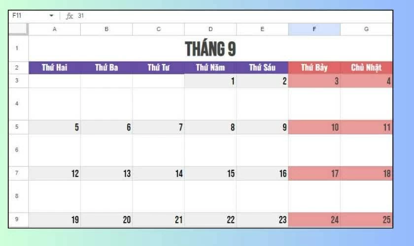Tùy chỉnh và định dạng lịch.