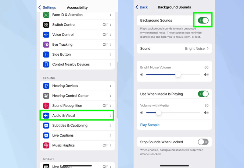 Biến chiếc iPhone thành máy phát tiếng ồn trắng.