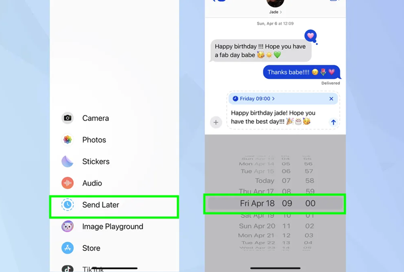 Hẹn giờ gửi các tin nhắn tự động trên iPhone.