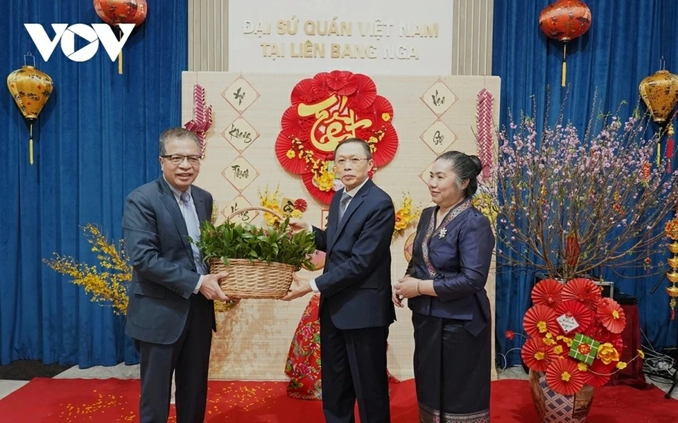 Xuân nghĩa tình anh em Việt-Lào giữa thủ đô Moscow, Nga