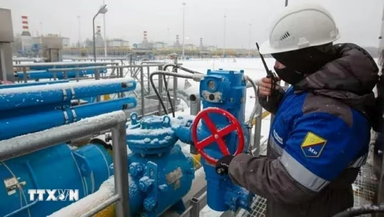 Trạm nén khí đốt Slavyanskaya trong hệ thống đường ống dẫn khí đốt Dòng chảy phương Bắc 2 ở Ust-Luga (Nga). (Nguồn: Getty Images)