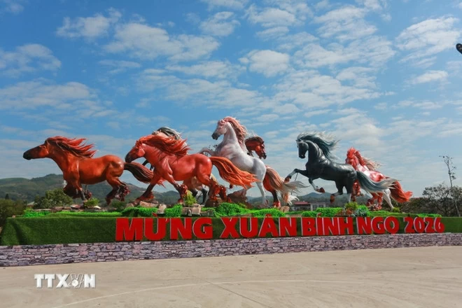 Linh vật ngựa tại Lao Bảo, Quảng Trị. (Nguồn: TTXVN)