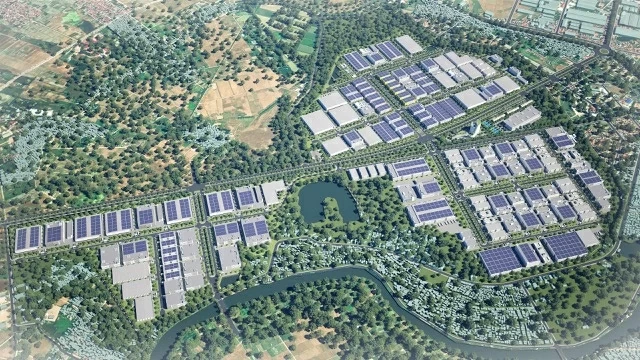 Khu công nghiệp xanh - thông minh Nam Bình Xuyên Green Park rộng gần 300 hecta tại tỉnh Phú Thọ có hình dáng của một chiếc chìa khóa xanh, mở ra tương lai phát triển công nghiệp bền vững và đổi mới.