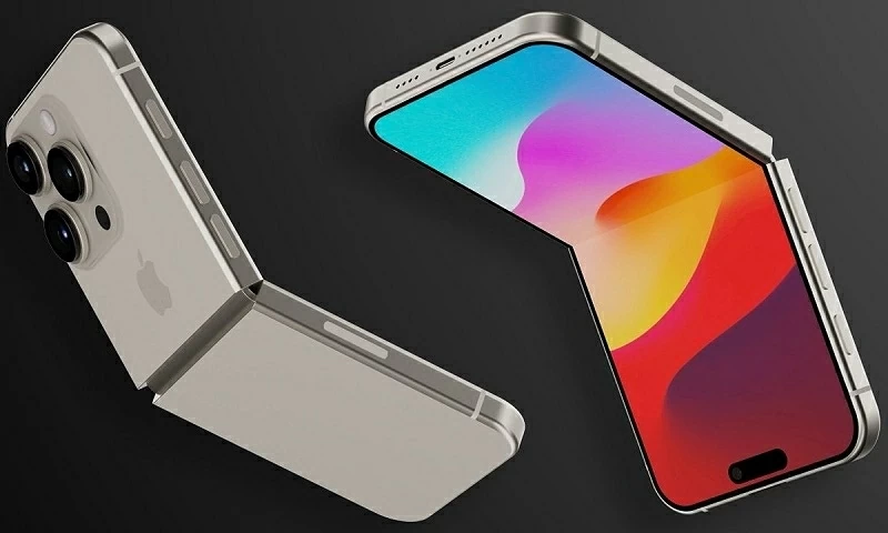 Bản dựng một chiếc iPhone màn hình gập vỏ sò. Bản dựng một chiếc iPhone màn hình gập vỏ sò.