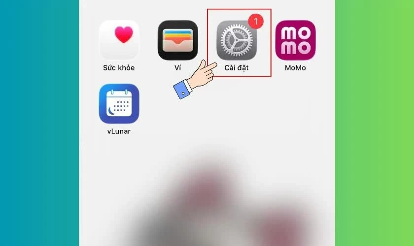 Trước hết, mở Cài đặt (Settings) trên iPhone.