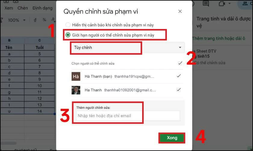 Sau khi hoàn tất cài đặt, nhấn Xong để lưu thay đổi.
