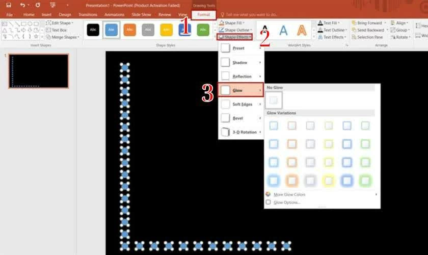 Chọn nhóm hình vừa gộp, vào thẻ Format.