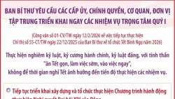 Ban Bí thư yêu cầu các cấp ủy, chính quyền triển khai ngay các nhiệm vụ trọng tâm quý I
