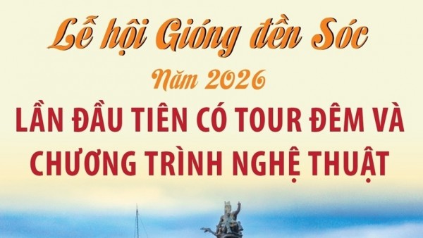 Lễ hội Gióng đền Sóc năm 2026: Lần đầu tiên có tour đêm và chương trình nghệ thuật