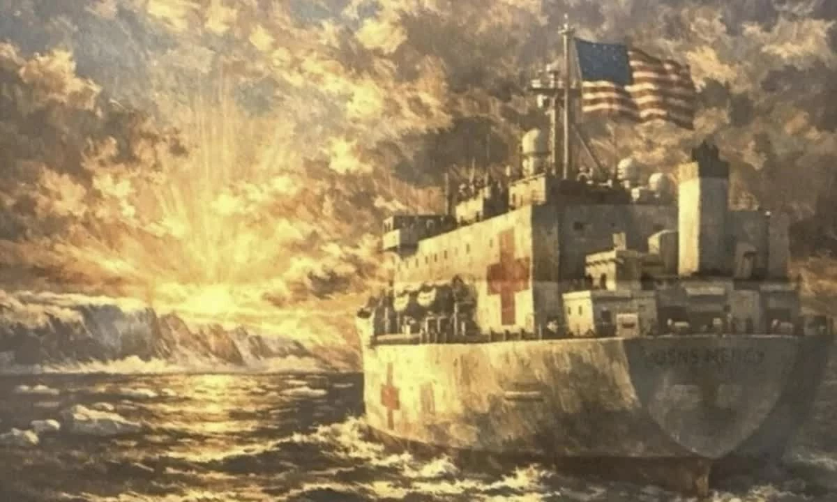 Hình ảnh tàu bệnh viện USNS Mercy trong bài đăng của Tổng thống Trump ngày 21/2. (Nguồn: Truth Social/@RealDonaldTrump)