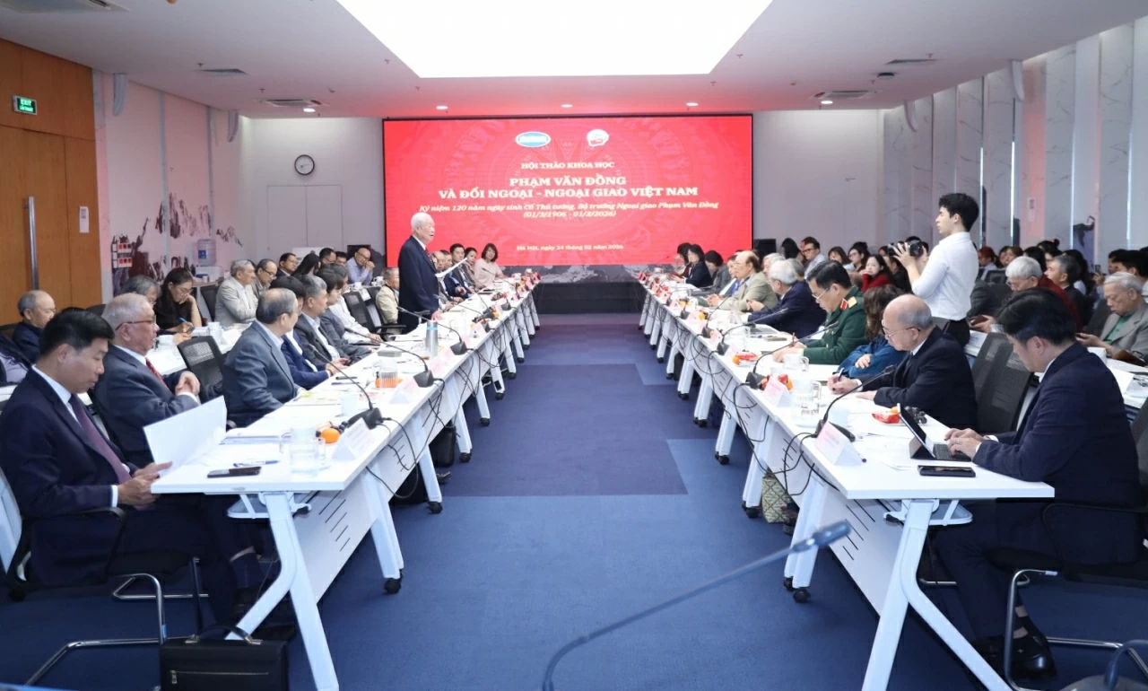 Toàn cảnh Hội thảo khoa học “Phạm Văn Đồng và Đối ngoại - Ngoại giao Việt Nam”. (Ảnh: Thành Long) Toàn cảnh Hội thảo khoa học “Phạm Văn Đồng và Đối ngoại - Ngoại giao Việt Nam”. (Ảnh: Thành Long)