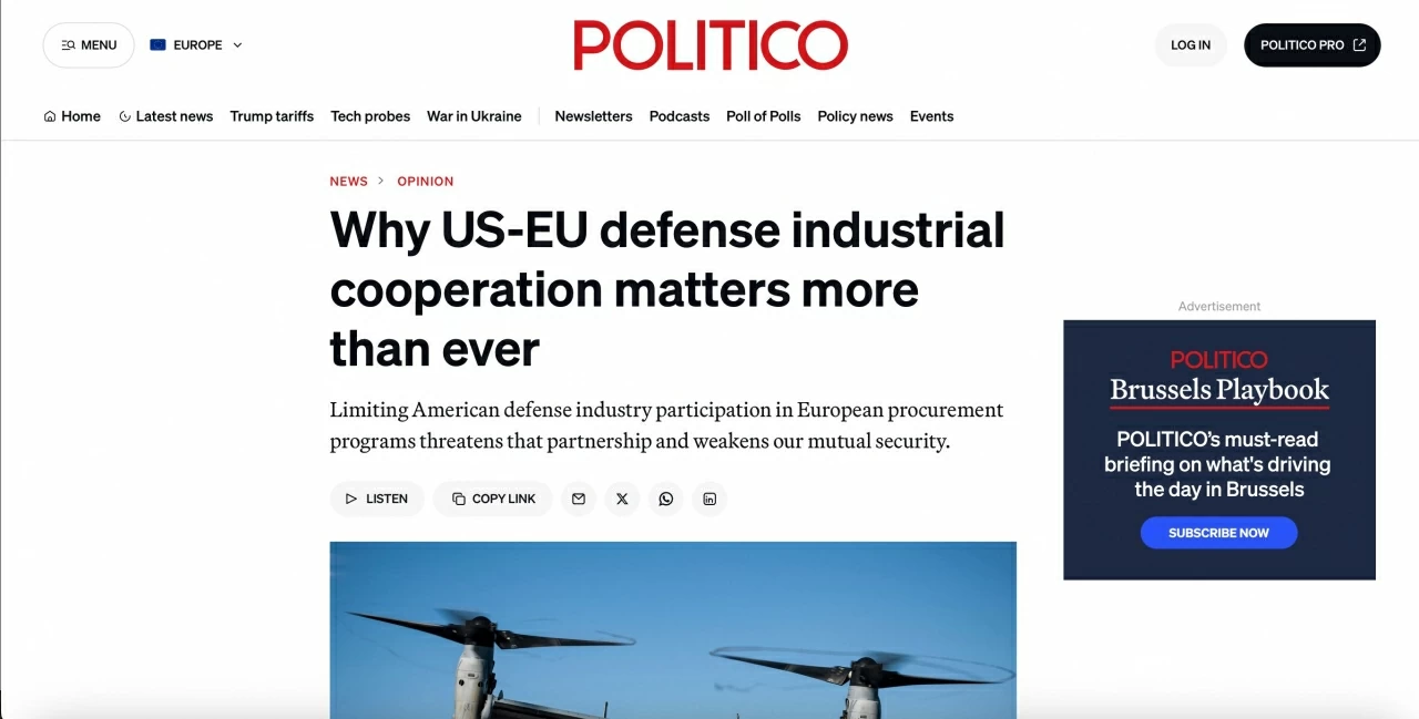 Vì sao hợp tác công nghiệp quốc phòng Mỹ – EU quan trọng hơn bao giờ hết