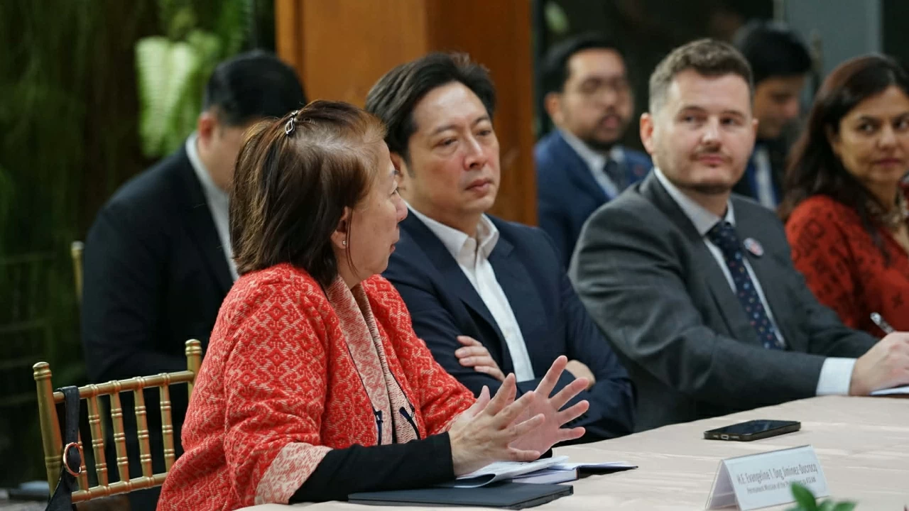 Lễ ra mắt logo kỷ niệm 5 năm thiết lập Quan hệ Đối tác Đối thoại ASEAN-Anh tại Jakarta Lễ ra mắt logo kỷ niệm 5 năm thiết lập Quan hệ Đối tác Đối thoại ASEAN-Anh tại Jakarta