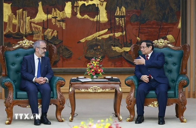 Thủ tướng Chính phủ Phạm Minh Chính tiếp Bộ trưởng Quốc vụ, Bộ trưởng Ngoại giao Bồ Đào Nha Paulo Rangel Thủ tướng Chính phủ Phạm Minh Chính tiếp Bộ trưởng Quốc vụ, Bộ trưởng Ngoại giao Bồ Đào Nha Paulo Rangel
