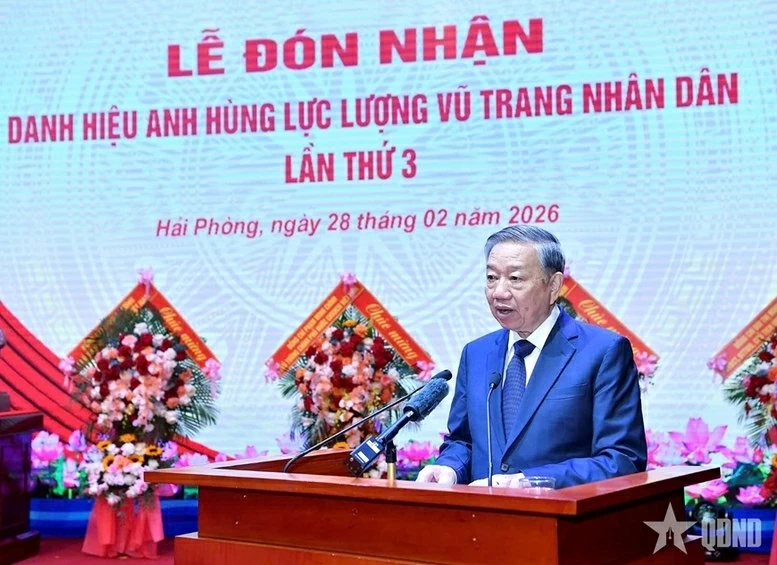 Toàn văn phát biểu của Tổng Bí thư Tô Lâm tại Lễ đón nhận danh hiệu Anh hùng LLVTND của Quân chủng Hải quân
