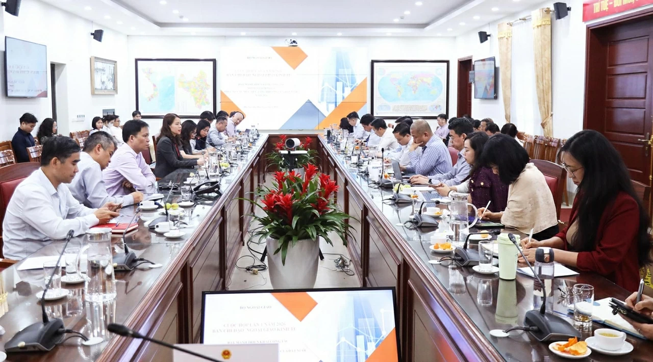 Toàn cảnh cuộc họp lần thứ nhất năm 2026 của Ban chỉ đạo công tác Ngoại giao kinh tế. (Ảnh: Thành Long)