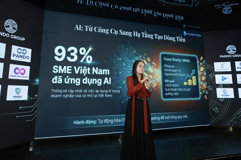 Nữ doanh nhân Đỗ Hương Ly chia sẻ tại sự kiện khai xuân với chủ đề “Quản trị biến số 2026: Tâm Thế Vững - Vận Thế Thông”.