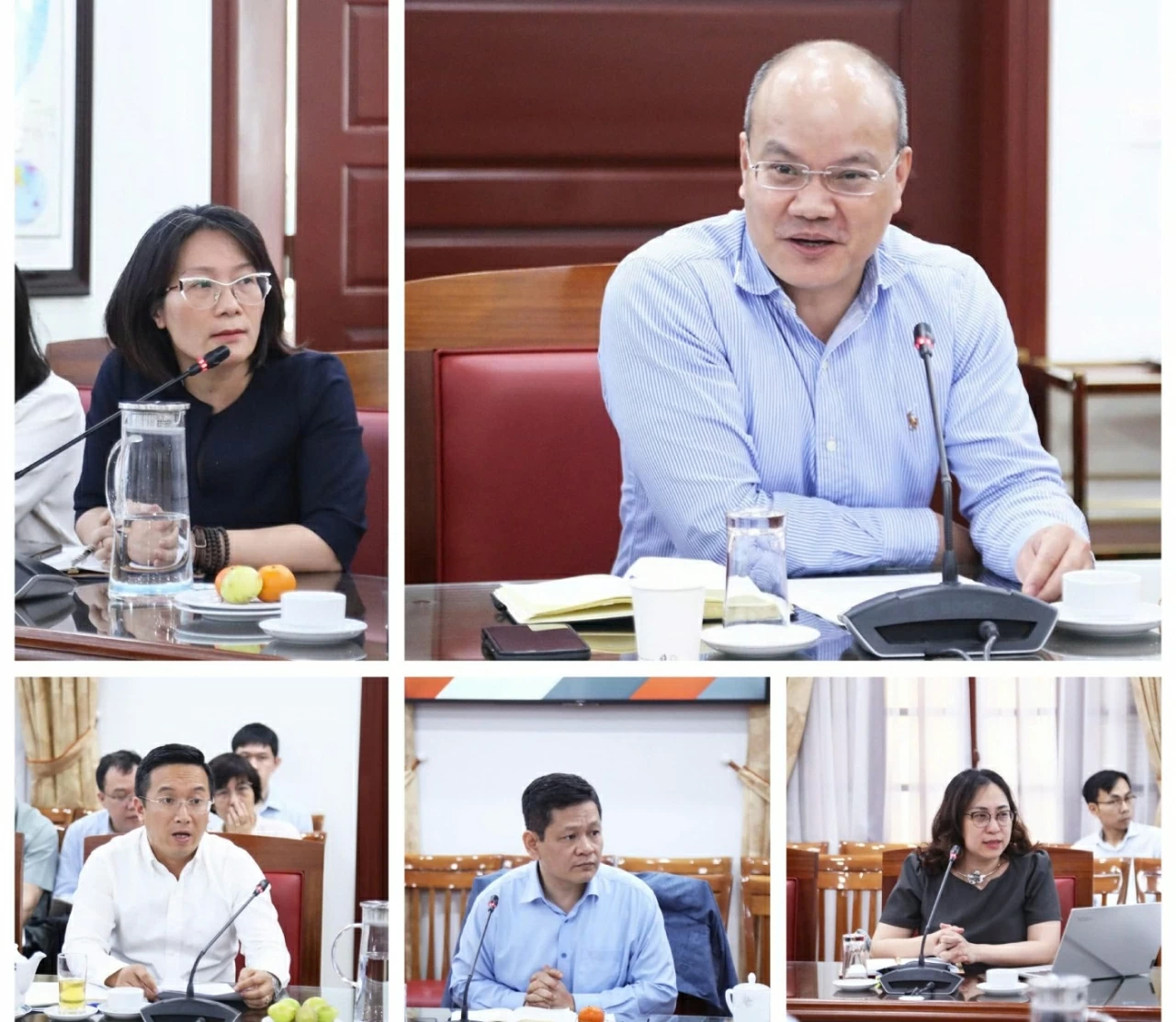 Đại diện các đơn vị phát biểu ý kiến tại cuộc họp. (Ảnh: Thành Long)