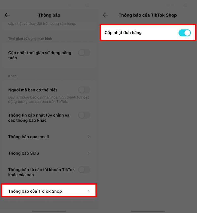 Kéo xuống phần TikTok Shop. Kéo xuống phần TikTok Shop.