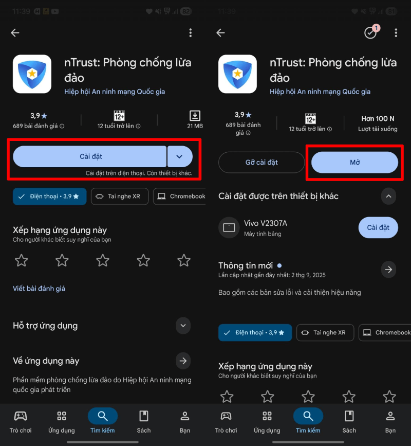Mở CH Play hoặc App Store trên điện thoại. Mở CH Play hoặc App Store trên điện thoại.