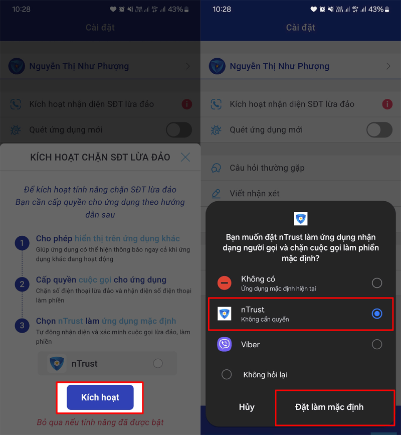 Tiếp theo, nhấn Kích hoạt. Tiếp theo, nhấn Kích hoạt.
