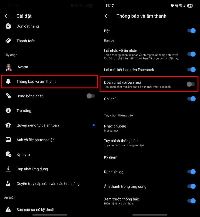Trong phần Cài đặt, tiếp tục chọn mục Thông báo. Trong phần Cài đặt, tiếp tục chọn mục Thông báo.