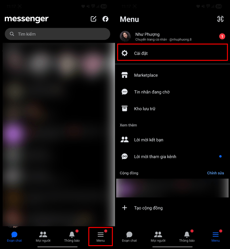 Sau khi cập nhật xong, bạn mở ứng dụng Messenger trên điện thoại. Sau khi cập nhật xong, bạn mở ứng dụng Messenger trên điện thoại.