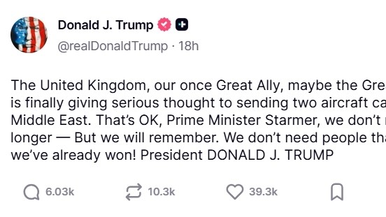 Tổng thống Mỹ nói không cần Anh ‘can thiệp’ để chiến thắng tại Iran, London kêu gọi nhìn vào thực chất