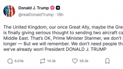 Tổng thống Mỹ nói không cần Anh ‘can thiệp’ để chiến thắng tại Iran, London kêu gọi nhìn vào thực chất